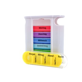 Tiga-Med Colourful Pill Box for 7 Days, Pill Box, Medication Dispenser, Medi Box, Medication Dispenser, Weekly Dispenser, Pack of 2