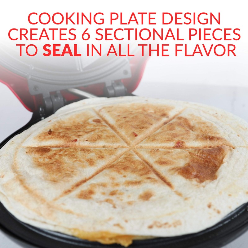 Taco Tuesday Deluxe 10-inch 6-Wedge Electric Quesadilla Maker with Extra
