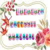 Butterfly Press on Nails Medium Square Colorful Smudge Gradient False