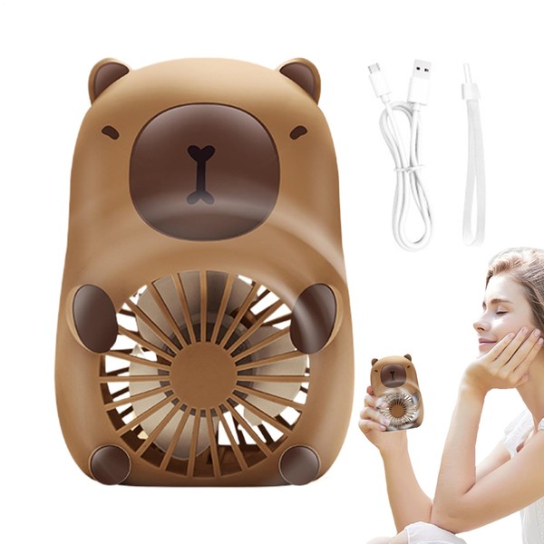 Cute Handheld Fan - Capybara Pocket Fan with Lanyard |
