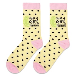 Just A Girl Who Loves Pickle Socks - Funny & Crazy Socks for Women (055)