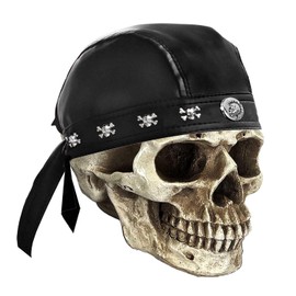 Rocker Hip-Hop Bandana Head Wrap Du Doo Do Rag Hat Skull Leather Rivet Cap Men Black