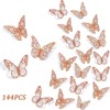 144pcs Mariposas Decorativas 3D, Adornos de Mariposa 3D para Cupcakes,