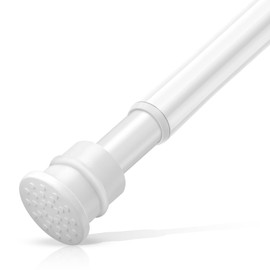 1 Pack Tension Curtain Rod Adjustable 15.7 to 27.5 inch shower curtain rod No Drilling Expandable Spring Loaded Curtain Rod For Bathroom, Kitchen, Doorway Closet Door, Shower Rod