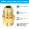 PATIKIL Brass Flare Tube Fitting, 2pcs Union Coupling Gas Adaptor