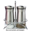 Pepper & Salt Shakers Stainless Steel Cover Glass Bottom Wire