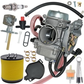 XingLi 0470-448 Carburetor fit for Arctic Cat 250 300 2x4 4x4 2001 2002 2003 2004 2005 Replace 0470-427 ATV Quad Carb with Fuel Valve Petcock