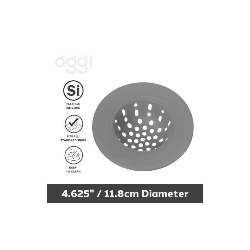 Oggi 7731V Sink Strainer, 4.5", Charcoal