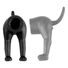 GLADFRESIT 2PCS Poop Dog Butt Toothpaste Dispenser Funny Toothpaste Squeezer for Families, Children, Couples, Bathroom（Dark Grey）