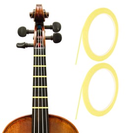 MECCANIXITY 216 ft 2 Rolls Violin Fingerboard Tapes 3mm Light Yellow Adhesive PET Cello Finger Guide Fingerboard Tape for Various Orchestra Instruments Fretboard Note Positions