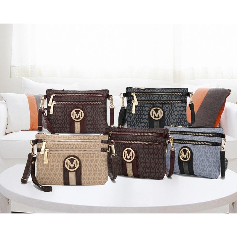 MKF Collection Women Crossbody Bag, Adjustable Strap Small WristletHandbag Shoulder