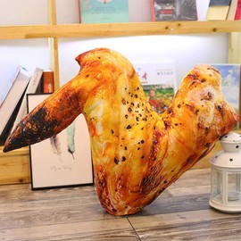 KIMISS 3D Chicken Leg Pillow Plush Toy, 20cm Simulation Food Chicken Leg Plush Toy Chicken Wing Drumstick Fried Pillow Cushion Soft Throw Pillow Home Decor Birthday Gift (2)