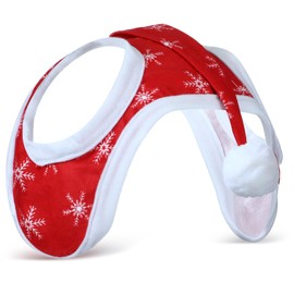 Abbylike Santa Hat for Horse Christmas Horse Hat Fluffy Xmas Santa Horse Hat Horse Santa Cap for Christmas Holiday Parade (Snowflake Style)