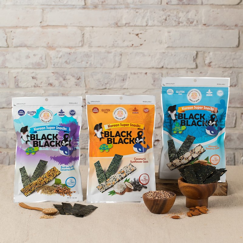 UNCLE NICK Korean Super Snacks - Black & Black Seaweed