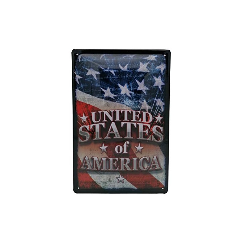 USA Flag Embossed Tin Sign 20 x 30 cm US
