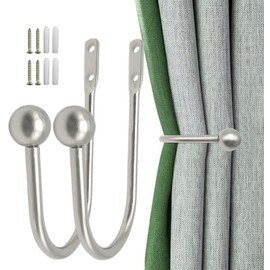 XxinXrongMetal Curtain Holdbacks, 2 Pcs Curtain Drapery Holdbacks, Curtain Tie Backs, Wall Mounted Window Curtain Holder Hooks, Drapery Holdbacks for Fixed Curtain or Hanging Items