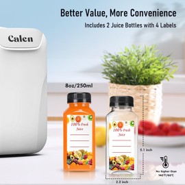 CALEN Mini Fridge with 2 Bottles, 6L/8 Cans Mini Fridge for Bedroom, Skincare Fridge 110V AC/12V DC Small Refrigerator for Food, Beverages, Cosmetics, Portable Mini Refrigerator for Office, Dorm, Car
