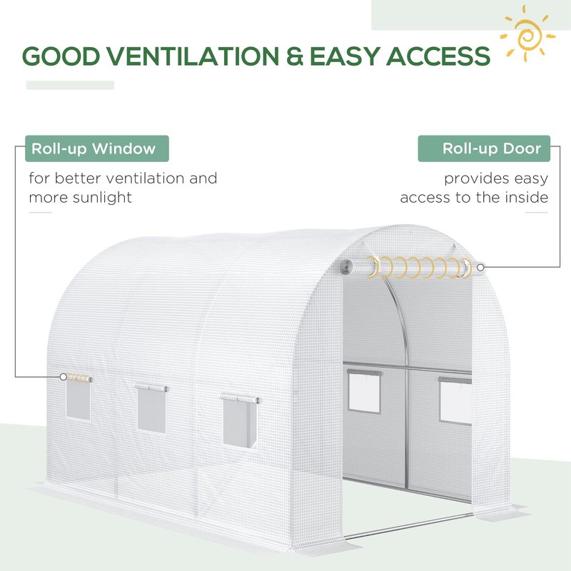 Outsunny 9.8' x 6.6' x 6.6' Plastic Greenhouse Cover Replacement,