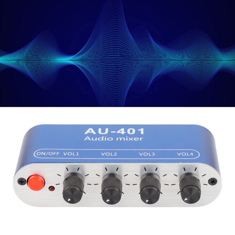 Mini Stereo Mixer 4 in 1 Out Volume Adjustment 3.5mm