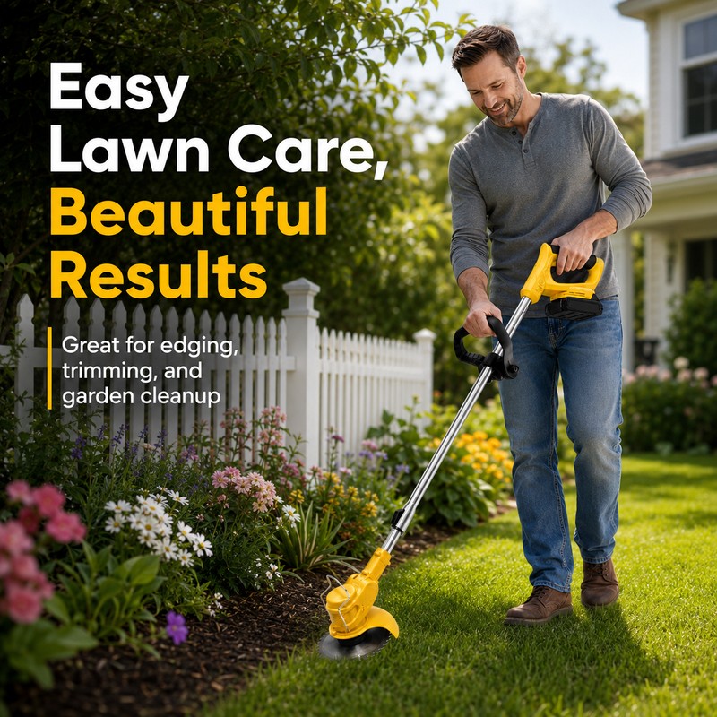 Cordless Grass Trimmer for Lawn & Garden Care – 21V