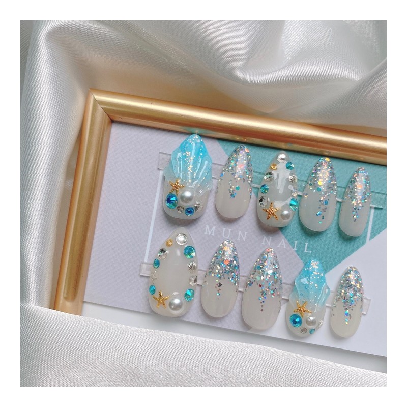 MunNail Shellfish Nail - Long Oval / MunNail 조개네일 -