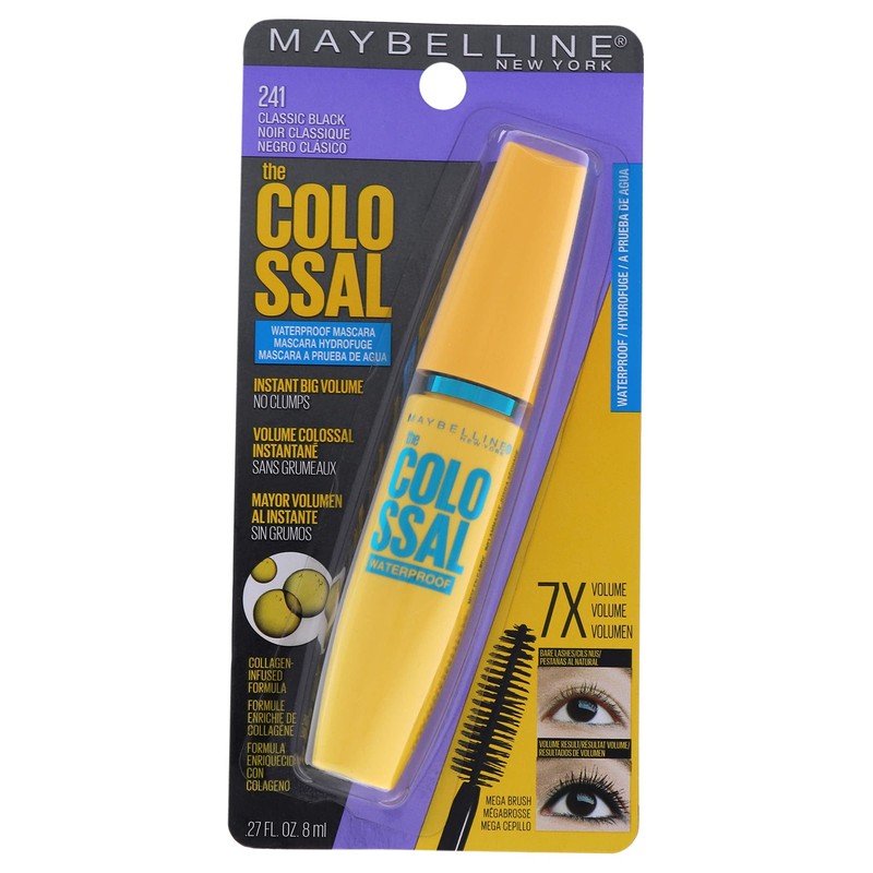 Maybelline Volum' Express The Colossal Waterproof Mascara, Volumizing, Thickening, Clump-Free