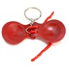 2 x Red Mini Castanets Musical Instrument Keychain Flamingo Dance