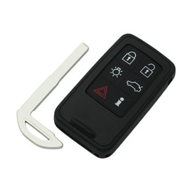 SEGADEN Replacement Key Shell + Uncut Blank Emergency Insert Key Compatible with Volvo 6 Button Smart Keyless Entry Remote Key Case Fob PG788C