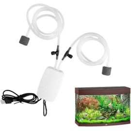 Air Pump for Aquariums, USB Air Pump, Mini Oxygen Pump, Quiet Aquarium Air Pump, Compact Aquarium Air Pump, Filter Bubble (White)