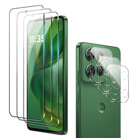 Suttkue for Motolora Moto G Power 2025 Screen Protector with Camera Lens Protector, 9H Hardness Anti-Scratch Tempered Glass flim, Case Friendly,Anti-Scratch (3+3 PACK)