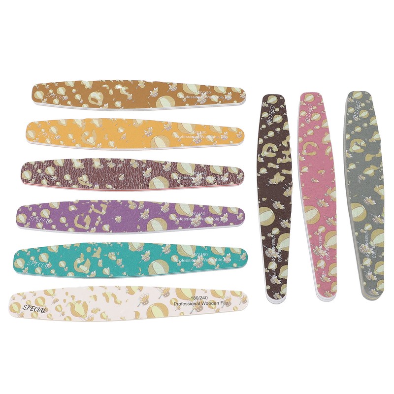 9PCS Nail File Professional Nail Art Sanding Strips Polishing Tools