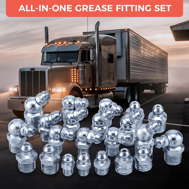 Hapric 112 Pcs Grease Zerk Fittings Kits, SAE & Metric