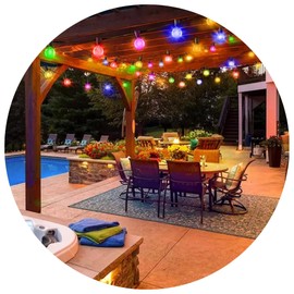 Holiday Bright Lights 20L Indoor/Outdoor Patio G40 Bulb Light Set, Multi Frost Incandescent Glass Bulbs