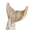 Wood Whale Tail Table Top Statue Figurines 19.5" H Rustic