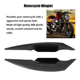 Motorcycle Side Winglets 1 Pair Motorcycle Aerodynamic Winglet Side Air Deflector Aerodynamic Wings Spoiler Universal Motorcycle Electric Bike (Black)