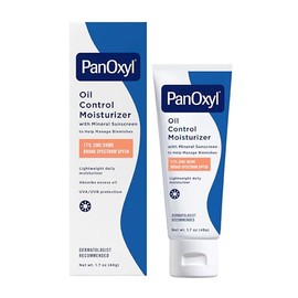 PanOxyl AM Oil Control Moisturizer, NEW Sheer Formula, Absorbs Excess Oil and Reduces Shine, with Mineral Sunscreen for Acne Prone and Oily Skin, Sheer for All Skin Tones - 1.7 oz