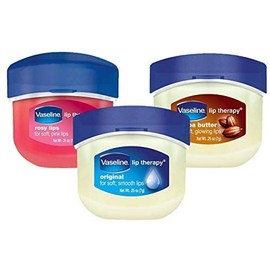 Vaseline Lip Therapy 0.25 Oz / 7g 3 Pack Bundle - Original, Rosy Lips & Cocoa Butter