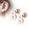 Bungsa Letter A - Z Stud Earrings in Silver or