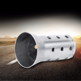 TOTMOX 1 Piece Silencer Silver Insert Universal Detachable Motorcycle Exhaust Pipe DB Killer Stainless Steel Muffler for 51mm Diameter Motorcycle