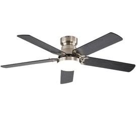Sofucor 42 Inch Ceiling Fan With Lights, Remote Control, LED Light, 5 Dual Finish Plywood Blades, Reversible DC Motor, Tri Mounting Modern Farmhouse Ceiling Fan For Home Office Patio (brushnickle)