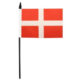 AZ FLAG SOVEREIGN MILITARY ORDER OF MALTA TABLE FLAG 5'' x 8'' - JERUSALEM DESK FLAG 21 x 14 cm - Black plastic stick and base