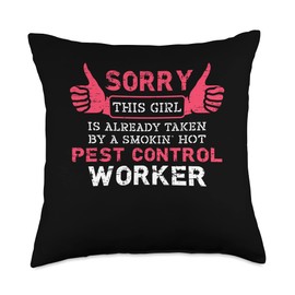 Pest Control Worker Ideas for a Termites Bugs Rodents Hunter Throw Pillow, 18x18, Multicolor