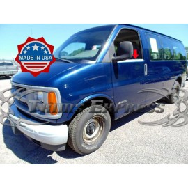 Made in USA - Trims Express 1996-2014 Chevy Express/GMC Savana 2Pc Window Sill Trim Ovelray Stainless Steel