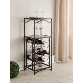 Kings Brand Furniture Metal 15 Bottle Wine Rack Storage Organizer, Brushed Copper, 35'' H x 15'' L x 12'' D