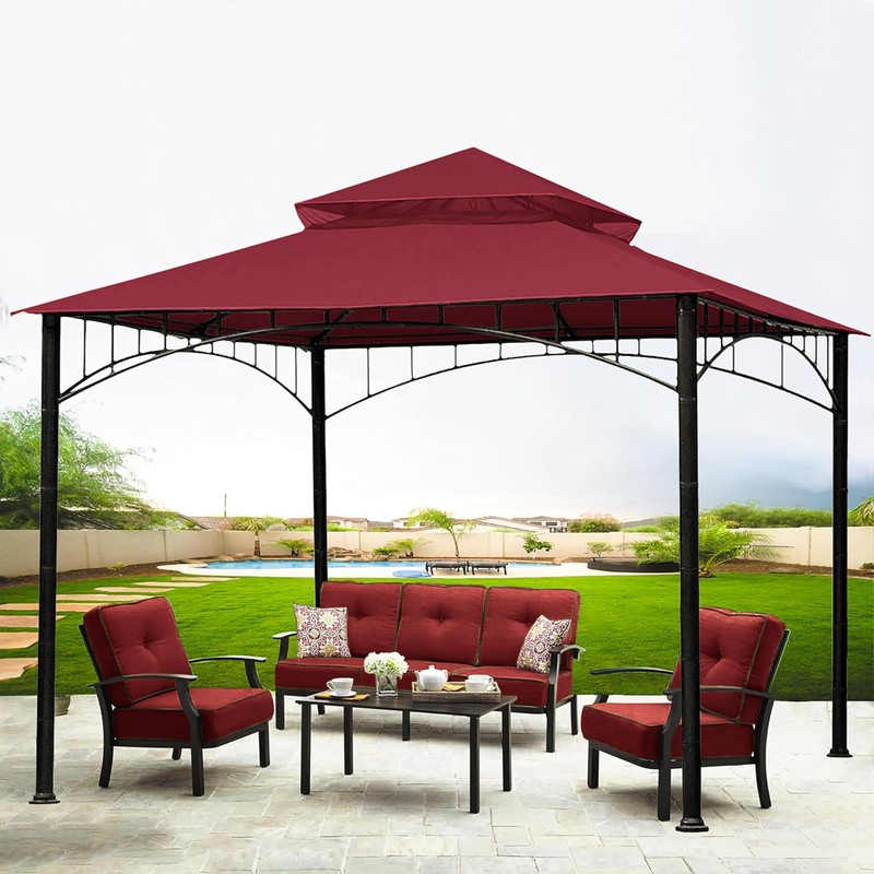 SCOCANOPY Replacement roof Compatible with Target Madaga Gazebo Model L-GZ136PST,(Burgundy)