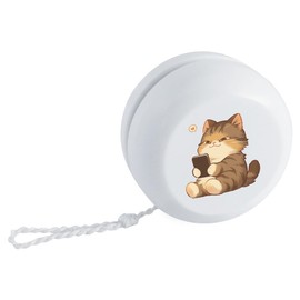 'Cute Chubby Cat with Cellphone' Retro Style Yo-Yo (YY00047862)