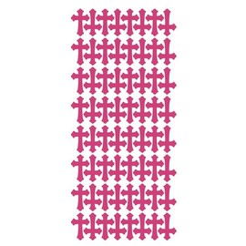Hot Pink Cross Stickers 1" DC24-041 Envelope Seals Arts & Crafts Vinyl Sticker Decal for Wall, Laptop, 256 Pieces
