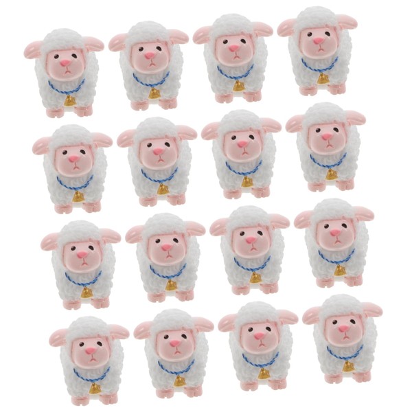 Kisangel 12Pcs Miniature Sheep Figurines Adorable Resin Garden Animals for