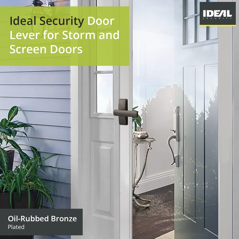 Ideal Security Door Lever for Storm and Screen Doors, Oil