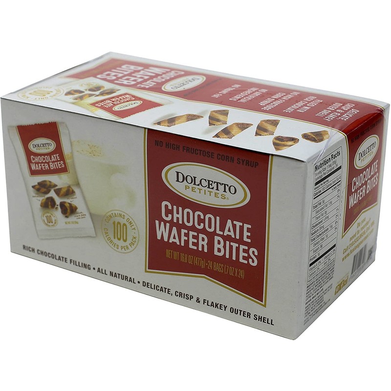 Dolcetto Petites Wafer Bites, Chocolate Flavor, 0.7 Oz Snack Bags